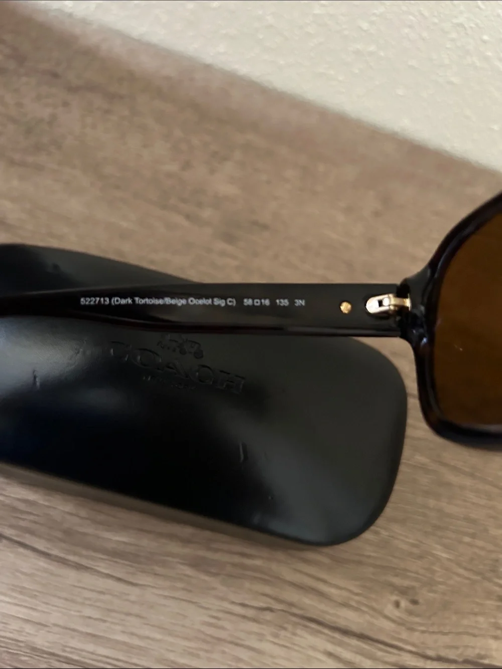 Coach Black Frame Sunglasses with Brown Lenses with Rx